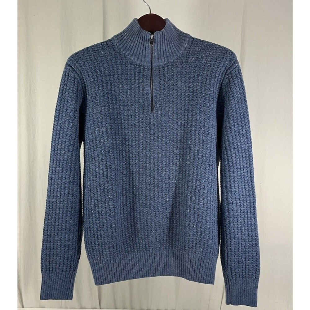 Gap Men’s Quarter Zip Wool Blend Pullover Sweater Size L Navy
